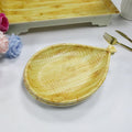 Wholesale 11 Inch Water Drop Shape Melamine Dinner Plate Custom Wooden Pattern Print Restaurant Quality Frost Plastic Plate
