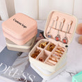 Portable PU Leather Jewelry Storage Case Custom Logo Small Velvet PC Material Travel Jewellery Bridesmaid Gifts Jewelry Boxes