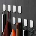 Metal Towel Hook Rack Wall Mount Kitchen Storage Self-adhesive Stainless Steel Daily Silver Multifunction Single Square Bag