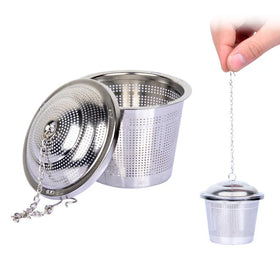 Small Middle Large Extra Fine Loose Tea Tea Ball Infuser Stainless Steel Filter Trainer With Chain Hook