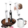 USB Rechargeable Mini Electric Tea Coffee Whisk 3-Speed Stainless Steel Milk Frother Novelty Bag Classic Foam Mixer Includes