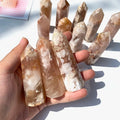 Jingfa Wholesale Natural Cherry Agate Tower Crystals Healing Stones Flower Agate  Wand for Decoration