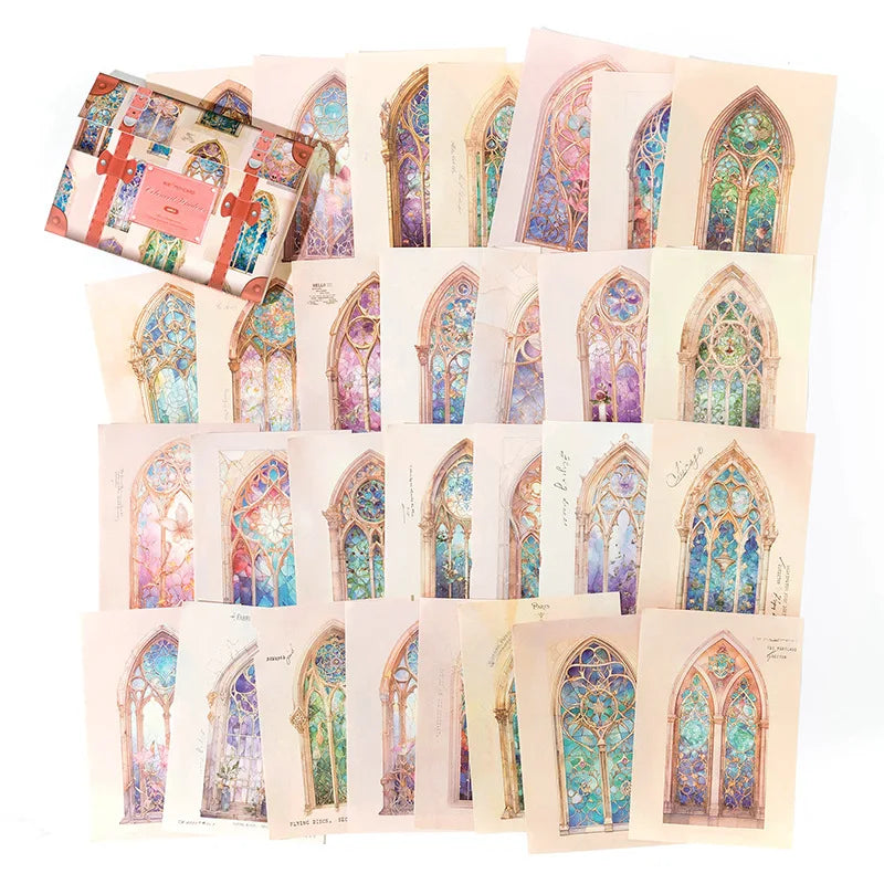 Hot Sale 60pcs Flowers Around the Window Scrapbooking DIY Sticker for Scrapbooking Bullet Journals