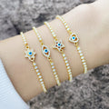 Gaby New Design Devil Eyes Bracelets Different Shape Zircon Elements Gold Plated Charm Bracelet Adjustable Fashion Jewelry