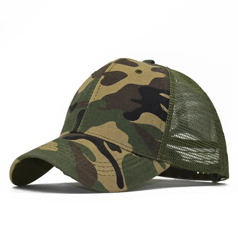 Wholesale Custom Camouflage logo High Quality Old School Camo Mesh Trucker Hat