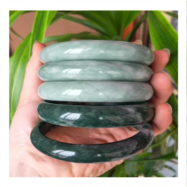 Manufacturer China Waterproof Chunky Hand Fashion Fine Jewelry Price Natural Jade Bangles Stone Bracelet Bangle for Women