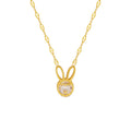 New Design Cute Small Rabbit Inlaid With Zircon Glittering Pendant Stainless Steel 18K Gold Plate Necklace Jewelry for Women
