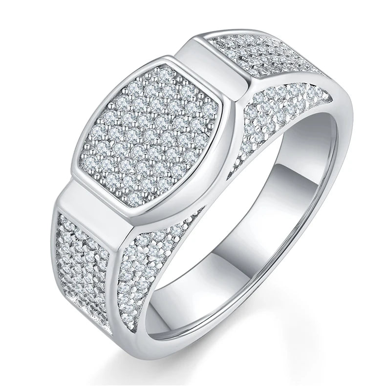 Factory Direct Jewelry Hiphop 925 Sterling Silver Diamond Ring Manufacturer Reasonable Price VVS Moissanite Ring Men Rings