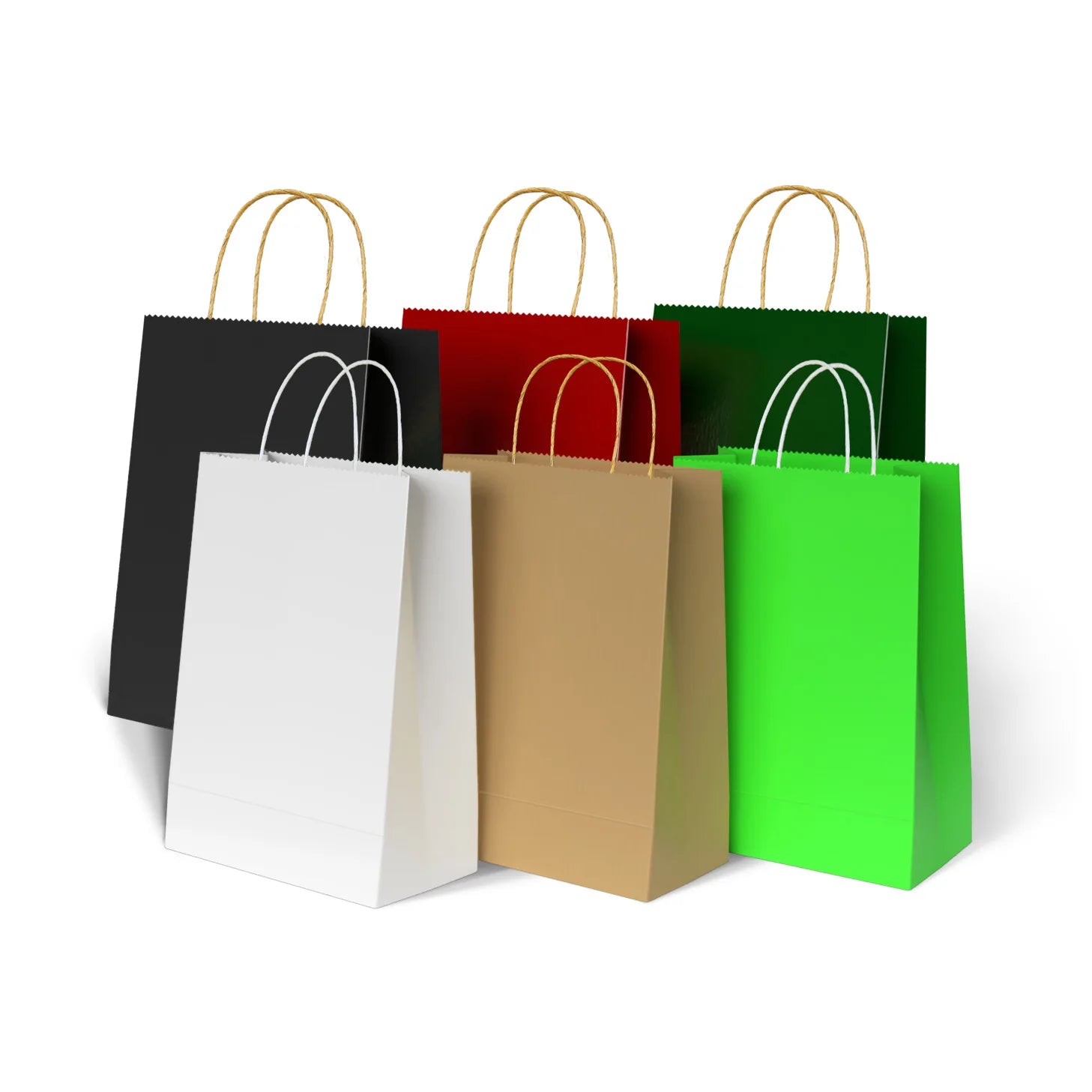 Wholesale Kraft Paper Delivery Bags with Handle for Supermarket Catering Packaging and Promotions Customized Logo Printing