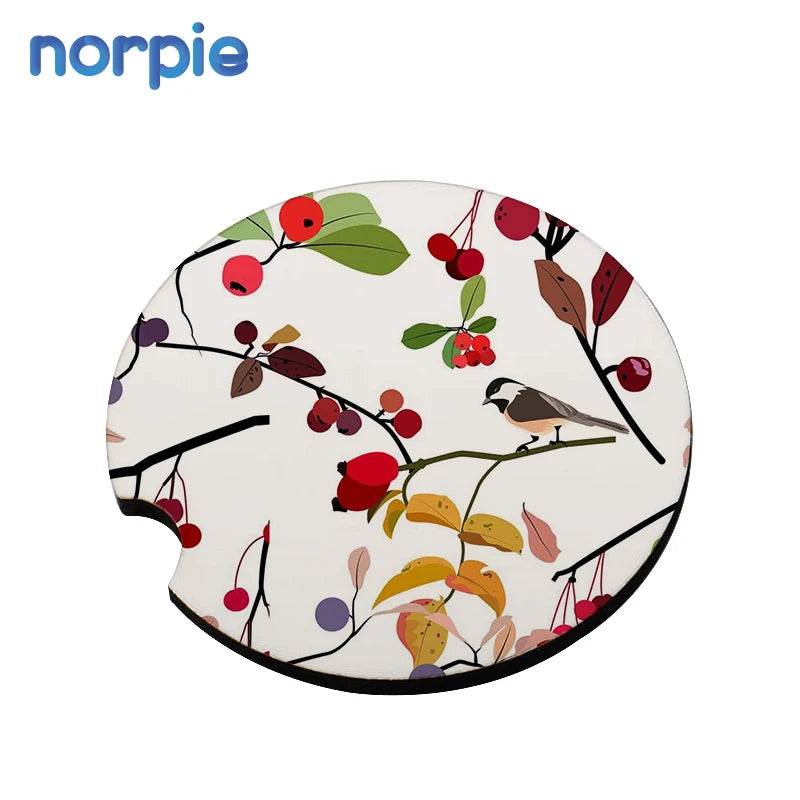 Wedding Cute MDF Christmas Table Custom Printing Logo Coffee Tea Beer Mug Cup Sublimation Cork Car Wooden Coaster for Drinks