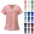 Hospital Uniform Elasticity Fabric Beauty Pet Clinic Dental Uniform Jogger Pants Custom logo Nursing Scrub Unisex Scrubs Sets