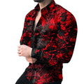 Men's Long Sleeve Woven Spring Stand Collar Casual Button Down Dress Shirts