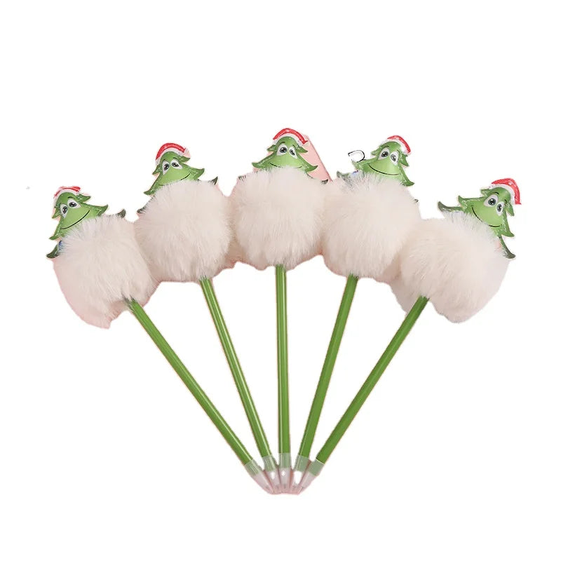 Wholesale Creative Hairball Metal Pens Plush Neutral Fluffy Fur Ball Cartoon Neutral Gifts Advertising Metal Ball Point Pen