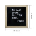 Letter Board Felt Letter Board 10x10 Inches Changeable Wooden Message Board Sign Wood Frame Wall Mount Display Stand (Black)