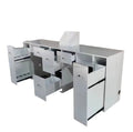 Modern Glass Nail Salon Manicure Table with Two Seats for Commercial Use