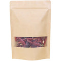 Wholesale Matte Black Zip Lock Tea Bag with Window Stand-Up Food & Beverage Packaging Foil & Tea Sack for Tea & Coffee