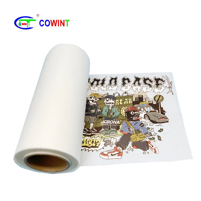 Cowint A3 Pet Sticker Roll Release Printing T-shirt logo Heat DTF Paper DTF Transfer Film