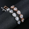 HOVANCI Luxury Fashion Bracelet for Women Delicate Water Drop Diamond Zircon Rose Gold Silver Adjustable Rope Charm Bracelet