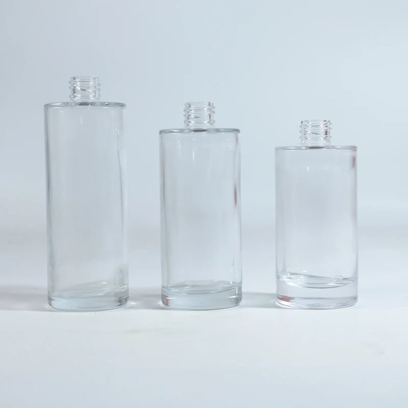 Transparent Glass Thickened Cylindrical Aromatherapy Essence Water and Milk Bottle Toner Dispensing Bottle