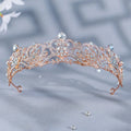 Classic Rose Gold Silver Rhinestone Crown Crystal Tiaras Crown for Queens Hair Jewelry Diadema for Queens