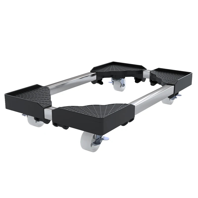 061-A011 Adjustable Single-Tier Mobile Computer Stand with Rolling Caster Wheels Storage Holders & Racks