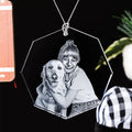 2026 Hot Sale Custom Christmas Ball &Tree Ornament Octagon Shape Glass Hanging Ornaments