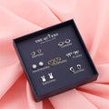 7 Pairs Week Earring Rabbit Heart Stud Earrings Jewelry Set With Gift Box