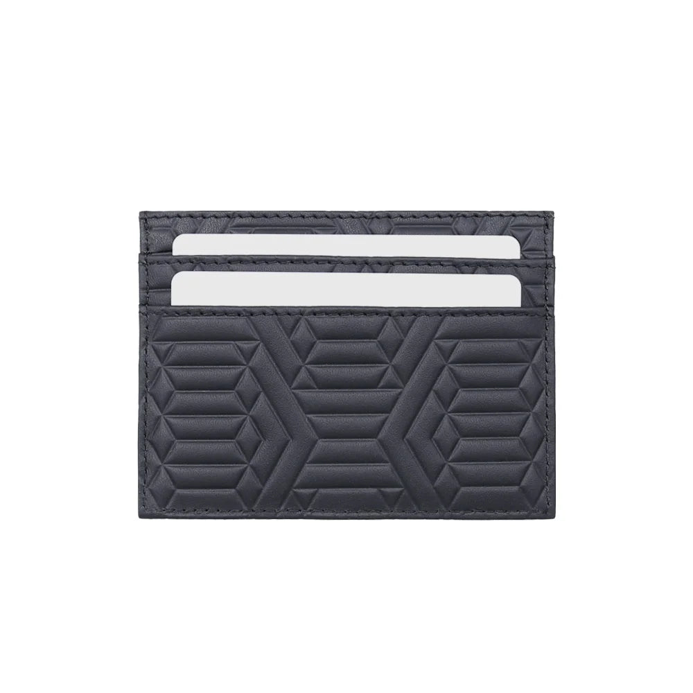 Factory Customized Logo Slim Leather Card Holder Embossed Logo Promotional Wallet with Customized Logo