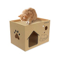 L-shaped Double Layer Eco-Friendly Cat Scratch Board Nest with Sustainable Wood and Sisal for Feline Fun