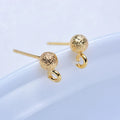 Silver Needle Ball Head Needle Real Gold Plated Earrings W/Ring Jewelry Making Copper Horizontal Flip Pendant Needle