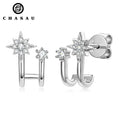 Certified Fine Jewelry 925 Sterling Silver 2mm&1.4mm&0.9mm Full Moissanite Diamond Ear Piercing Stud Earrings