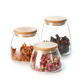 Different Size High Borosilicate Storage Candle Bottles 400ml Airtight Clear Food Glass Jar with Bamboo Lid