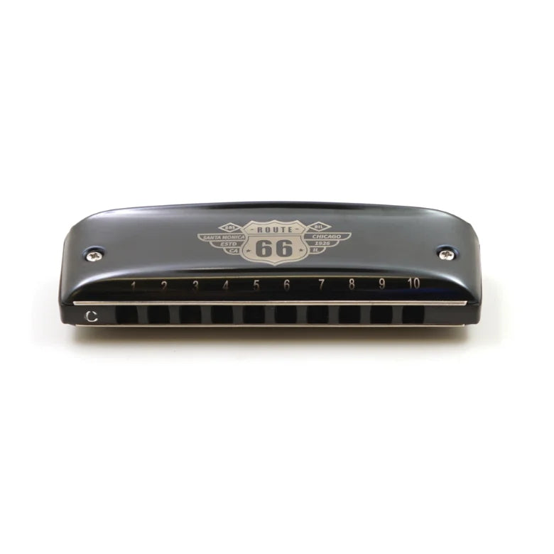 Route 66 Professional 10-Hole Diatonic Harmonica Plastic Body All Keys Available Blues Playing Chromatic Pronunciation Made