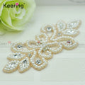 Hot-sell Customized Design Wholesale Crystal 3d Pearl Rhinestone Applique for Dress Bag Clothing