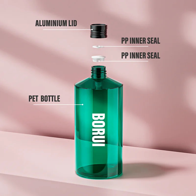100ml Custom Cosmetic Lotion PET Plastic Bottle with Aluminum Cap Brown Skin Care Serum & Shampoo Packaging