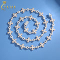 Spot Delivery Luxury Handmade Jewelry Mens 12mm 925 Sterling Silver Moissanite Diamond Originality Cross Link Chain Necklace MegaBDM