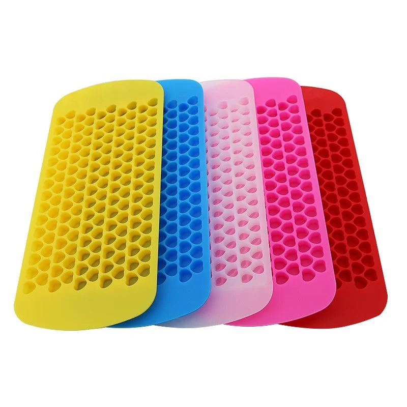 6 150 Holes Food Grade DIY 3D Heart Shaped Ice Molds Silicone Cake Chocolate Ice Mold Heart Ice Cube Tray