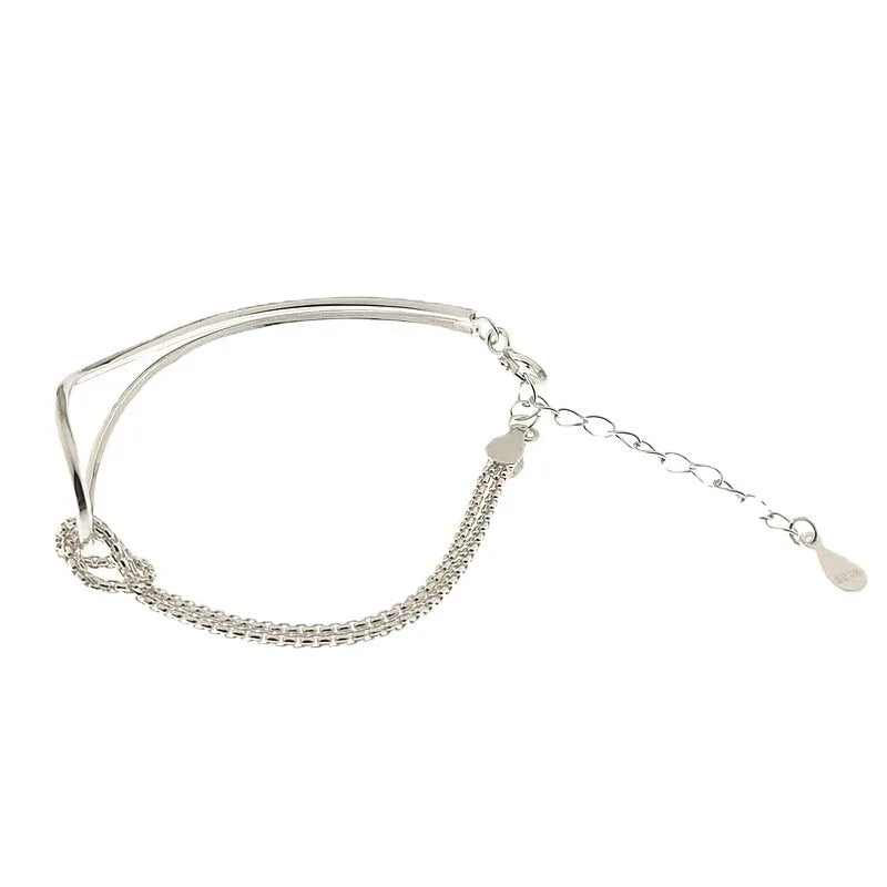 Wholesale Price Irregular Cross Design Fine Jewelry Women/Ladies Adjustable Size Rhodium Plated 925 Sterling Silver Bracelets