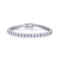 Fine 925 Silver Jewelry S925 Sterlong White Gold Plated Silver 3mm Moissanite Diamond Tennis Bracelet Custom Gold Plated