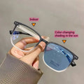 Vintage Fashion Women Men Color Change Photochromic New Anti Blue Light Glasses Frame Square Frames Glasses Eyewear