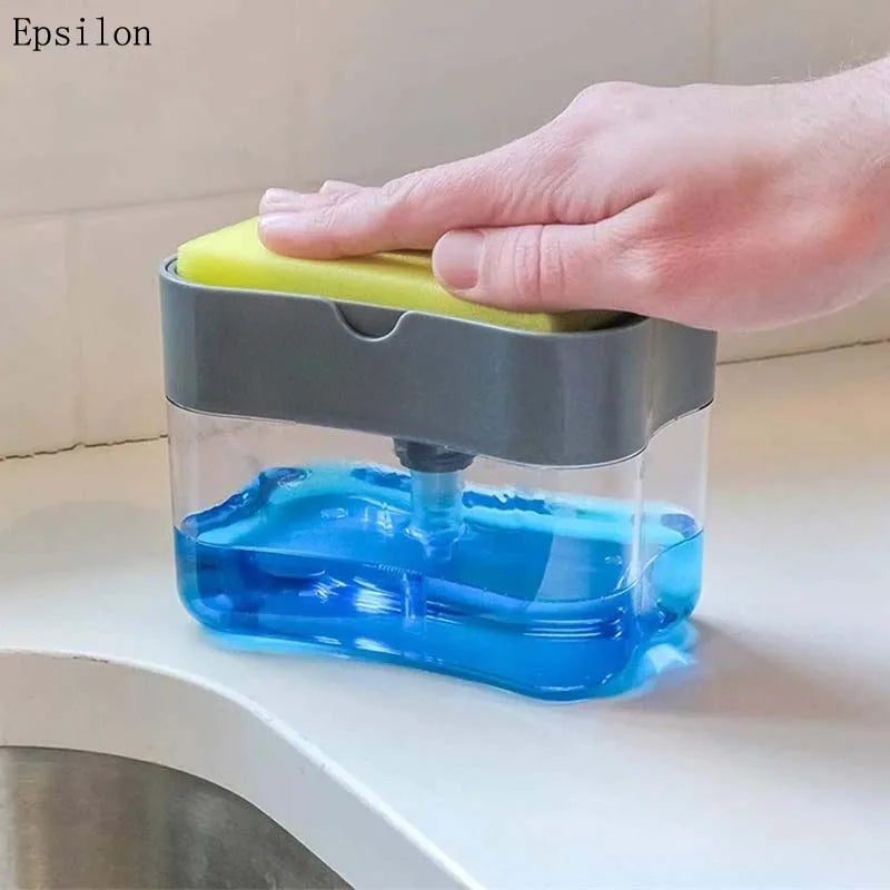 Epsilon Multifunction Soap Dispenser Sponge Caddy Non-toxic Odorless Dispenser Kitchen Creative Bathroom Washing Soap Storage Box
