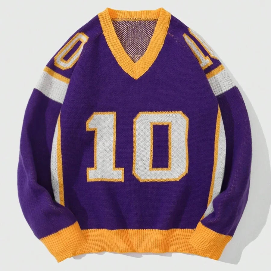 Custom Design logo Knitted Pullover Top Cotton Long Sleeve Jacquard Fashion  v Neck Jerseys Knit Sweater Mens