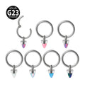 G23 Titanium Septum Opal Hinged Segment Nose Ring Earrings Clicker Cartilage Tragus Body Piercing for Wedding Parties