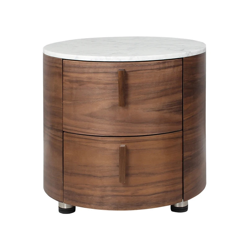 Classic Solid Walnut Wood Round Side Table for Living Room & Bedroom High Use Home Furniture for Hotel Furniture