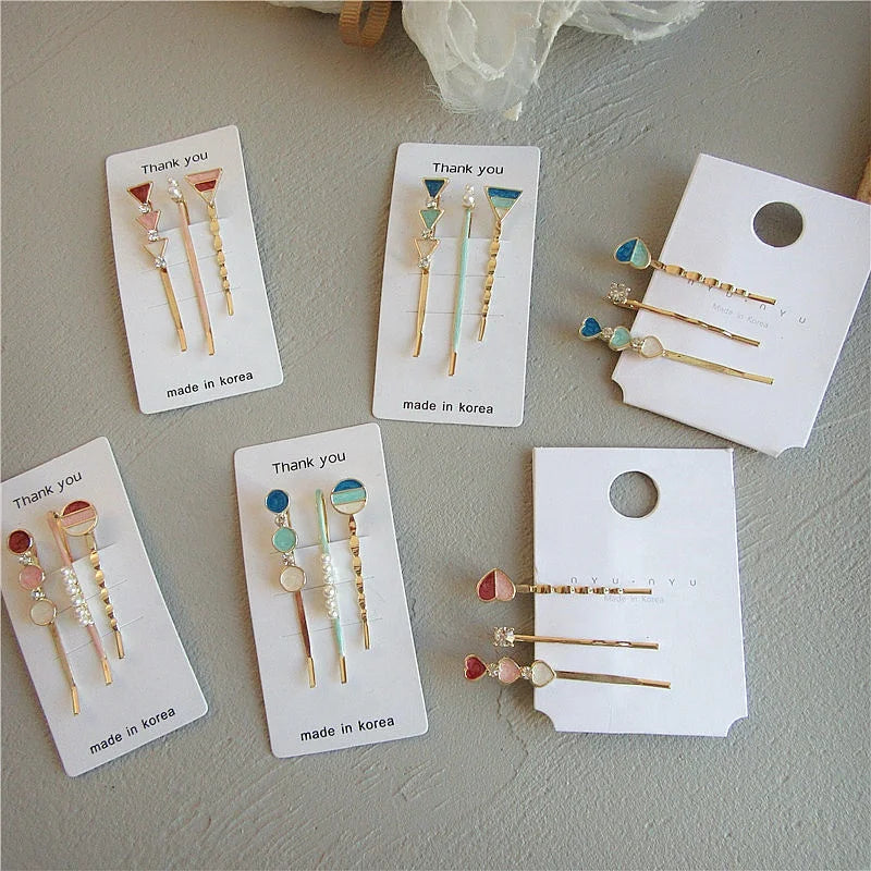 Metal Pearls 3 Pcs Set Hair Clip Hair Accessories Barrette Hair Clips