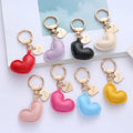 Wholesale Cute Colorful Peach Heart Keychain New Leather Alloy Small Fresh Bag Pendant with Soft Feature Metal Accessories