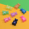 Cute Slime Charms Glitter Gummy Bear Resin Charms Flatback Cabochons for Jewelry Keychain Pendant DIY Craft Accessories