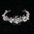 Women Ceramic Flower Bridal Headpiece Alloy Leaf Bulk Crown Headpieces