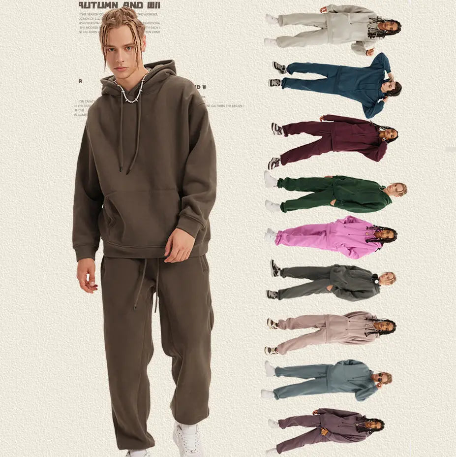 Custom Logo Tracksuit Men 3d Printing Hooded Sweater Suit Sportswear Long Sleeve 2 Piece Men'S Set Men'S Hoodies Sweatshirts