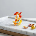 Chien Keng Handblown Glass Hen Figurine Multicolor Antique Artistic Home Decor Gift Business